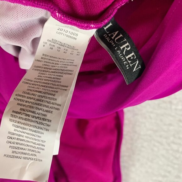 Ralph Lauren Women's Beach Club Twist Front One Piece‎ Pink Swimsuit Size 8 9384 - Picture 5 of 9